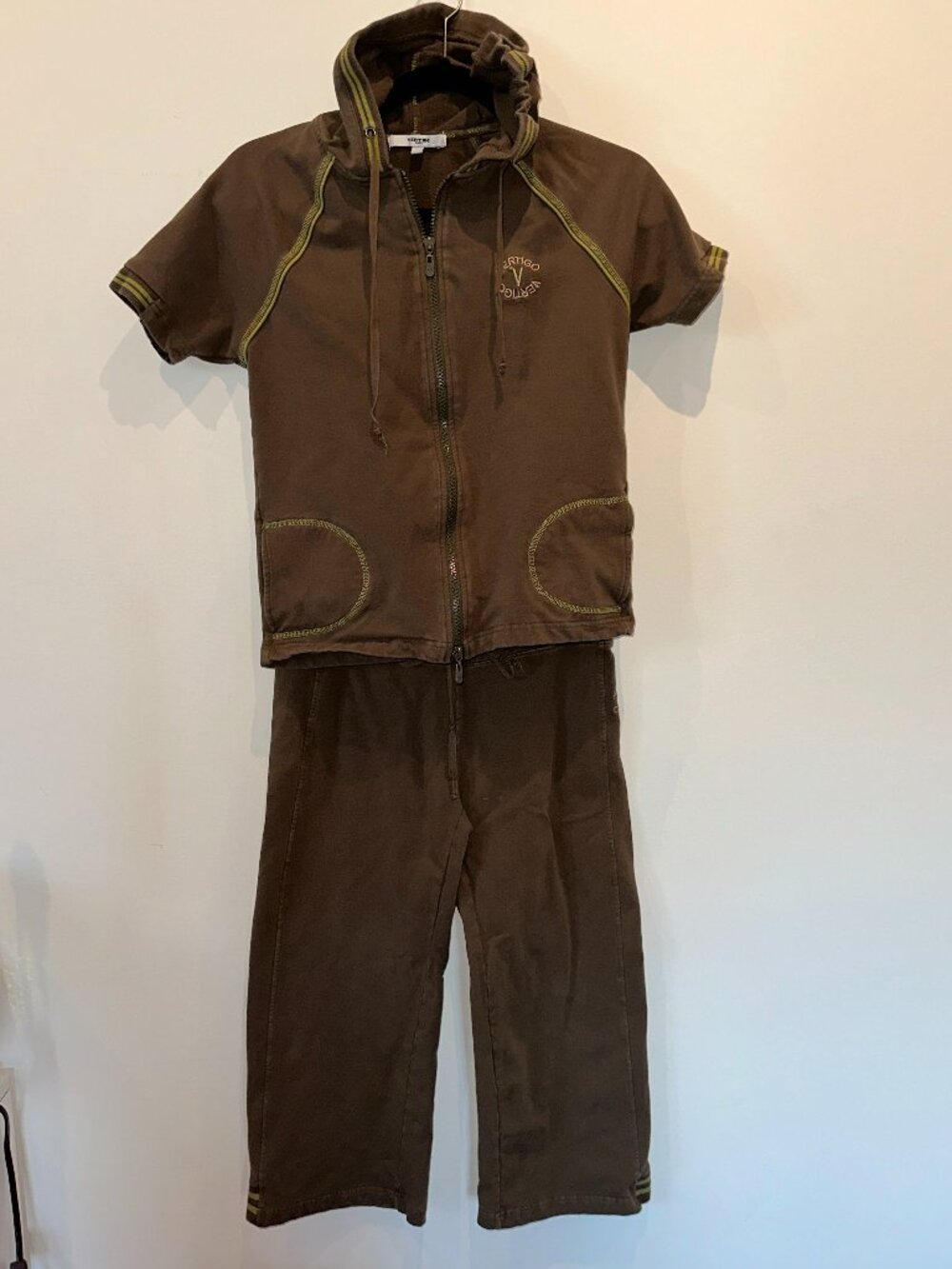 Vertigo Y2K Tracksuit Set Zip Hoodie & Cropped Pants